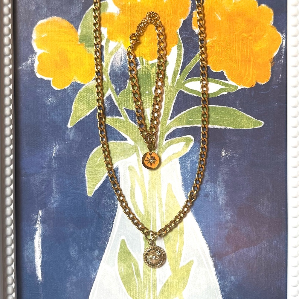 Gold Necklace and Bracelet set